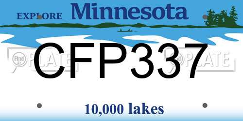 CFP337 Minnesota License Plate