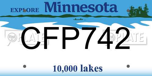 CFP742 Minnesota License Plate
