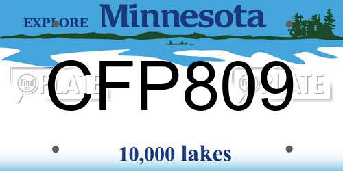 CFP809 Minnesota License Plate