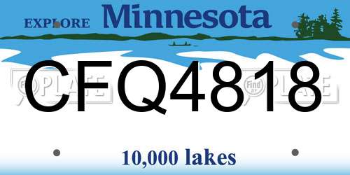 CFQ4818 Minnesota License Plate