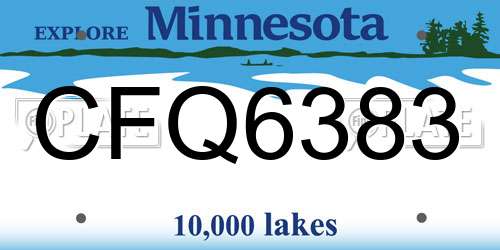 CFQ6383 Minnesota License Plate