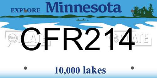 CFR214 Minnesota License Plate