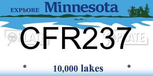 CFR237 Minnesota License Plate