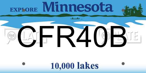 CFR40B Minnesota License Plate