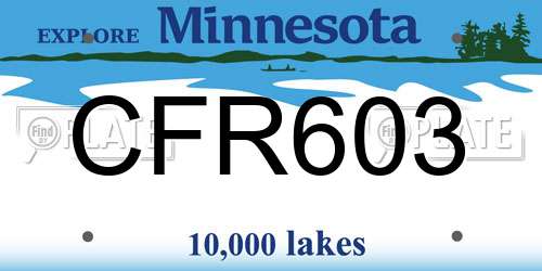 CFR603 Minnesota License Plate