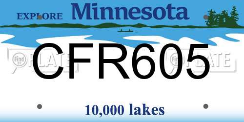 CFR605 Minnesota License Plate