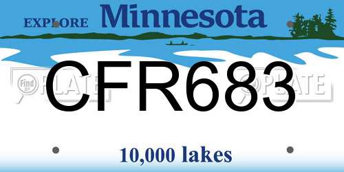 CFR683 Minnesota License Plate