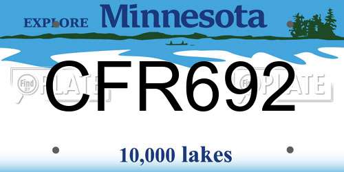 CFR692 Minnesota License Plate