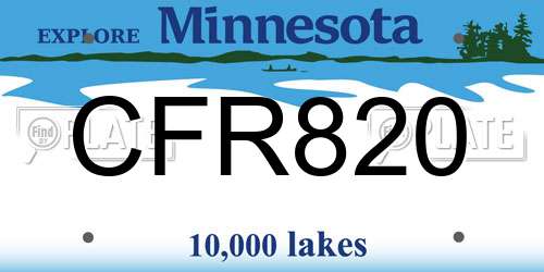CFR820 Minnesota License Plate