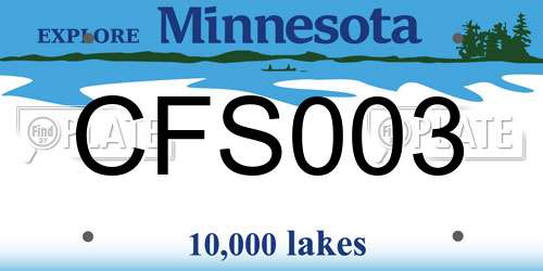 CFS003 Minnesota License Plate