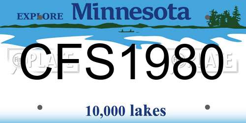 CFS1980 Minnesota License Plate