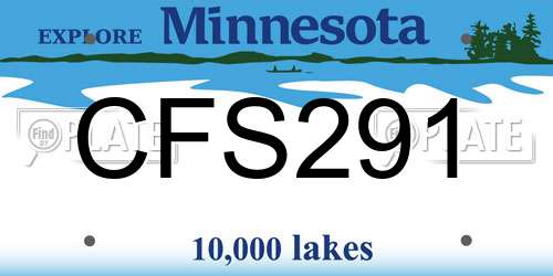 CFS291 Minnesota License Plate