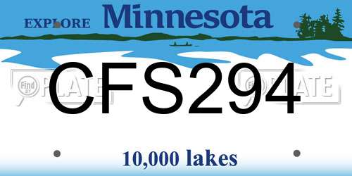 CFS294 Minnesota License Plate