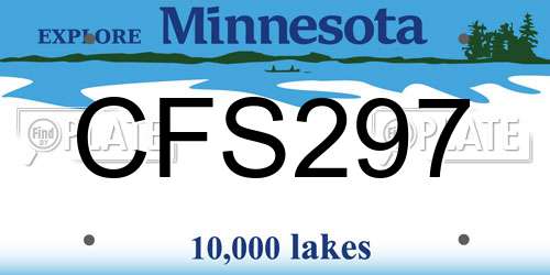 CFS297 Minnesota License Plate