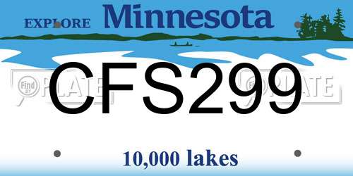 CFS299 Minnesota License Plate