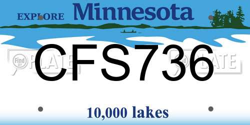 CFS736 Minnesota License Plate