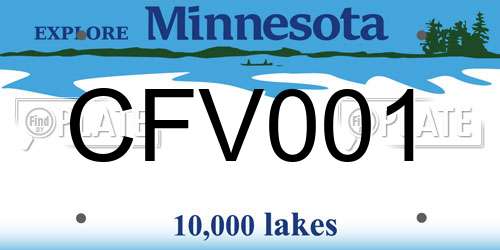 CFV001 Minnesota License Plate
