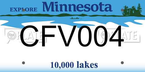 CFV004 Minnesota License Plate