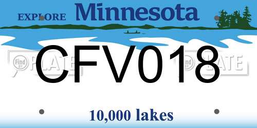 CFV018 Minnesota License Plate