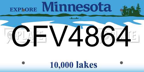 CFV4864 Minnesota License Plate