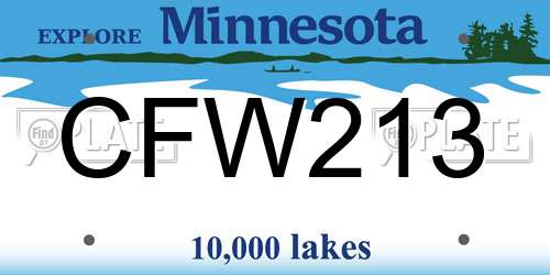 CFW213 Minnesota License Plate