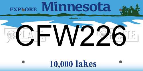 CFW226 Minnesota License Plate