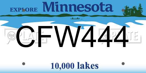 CFW444 Minnesota License Plate