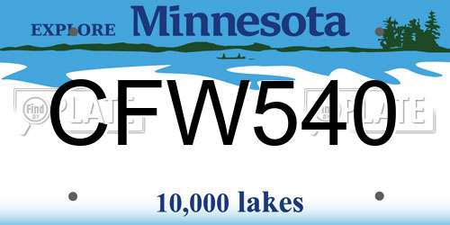 CFW540 Minnesota License Plate