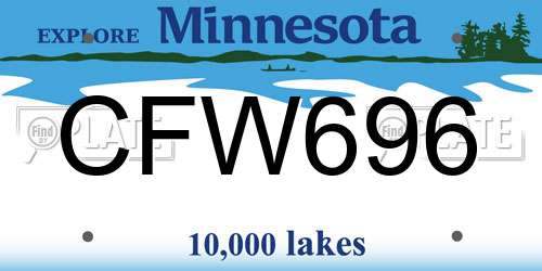 CFW696 Minnesota License Plate