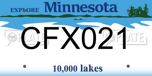 CFX021 Minnesota License Plate