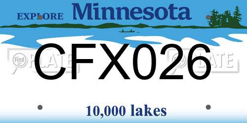 CFX026 Minnesota License Plate