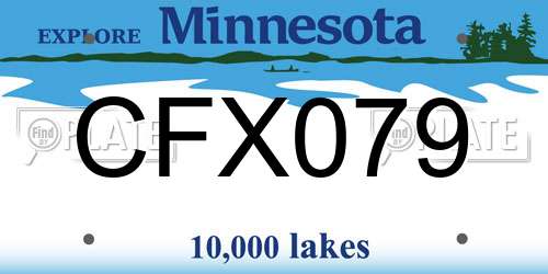CFX079 Minnesota License Plate