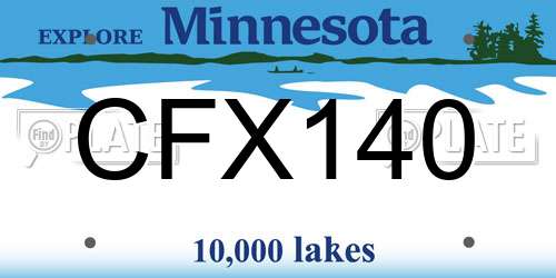 CFX140 Minnesota License Plate