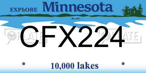 CFX224 Minnesota License Plate