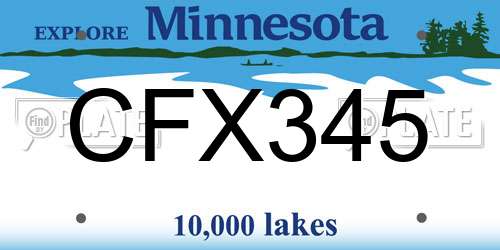 CFX345 Minnesota License Plate