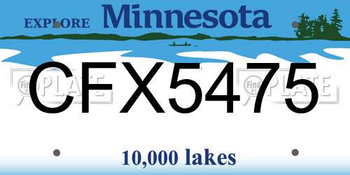 CFX5475 Minnesota License Plate