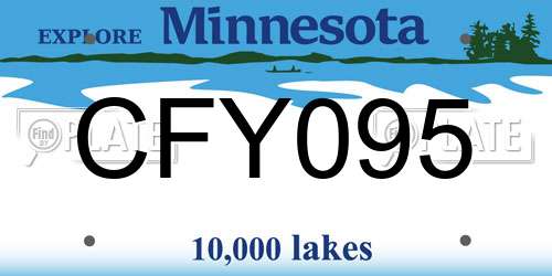 CFY095 Minnesota License Plate