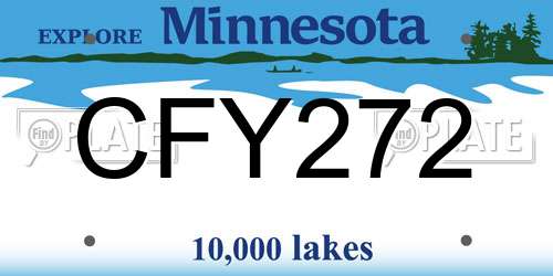 CFY272 Minnesota License Plate