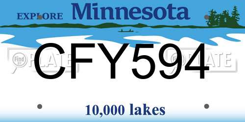 CFY594 Minnesota License Plate