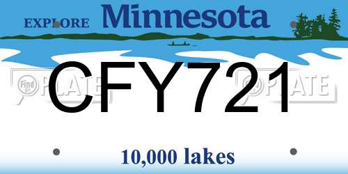 CFY721 Minnesota License Plate
