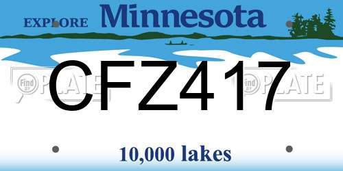 CFZ417 Minnesota License Plate