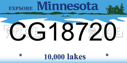 CG18720 Minnesota License Plate