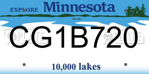 CG1B720 Minnesota License Plate