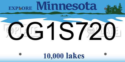 CG1S720 Minnesota License Plate