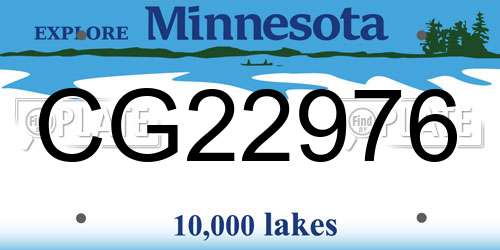 CG22976 Minnesota License Plate