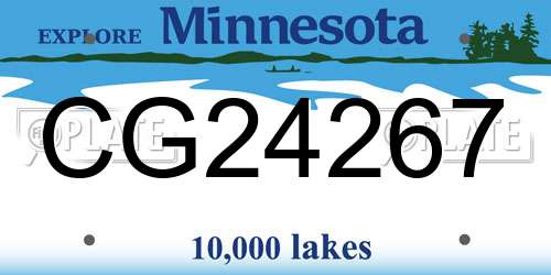 CG24267 Minnesota License Plate