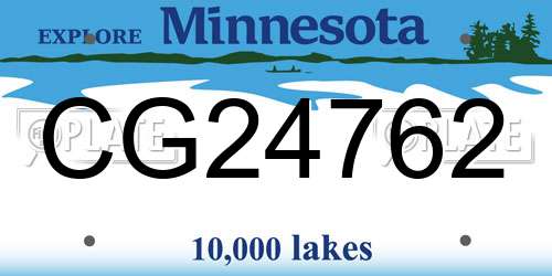 CG24762 Minnesota License Plate