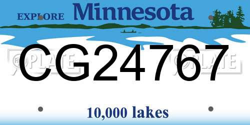 CG24767 Minnesota License Plate