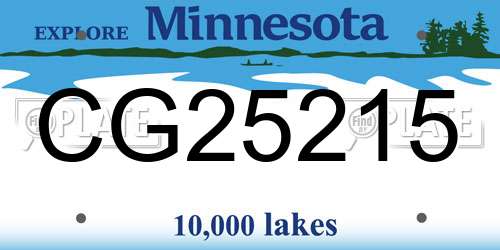 CG25215 Minnesota License Plate