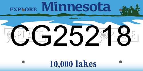CG25218 Minnesota License Plate